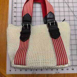 Coldwater Creek small nautical tote / satchel NWT Crochet Leather Buckle Strap